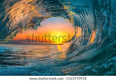 Sunset Sea water ocean wave