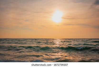 Sunset Seascape Over Buzzards Bay In Massachusetts, USA