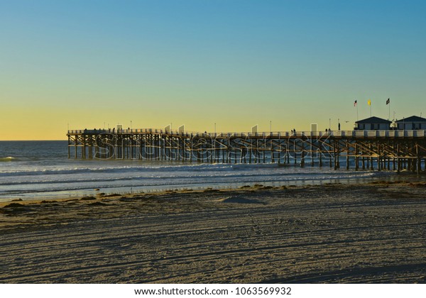 Sunset Seascape Panoramic View Crystal Pier Stock Photo Edit Now