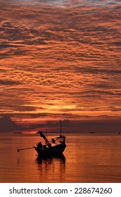 Sunset Seascape View At Ko Samui Thailand.