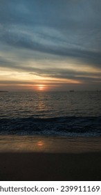 sunset seen from the beach