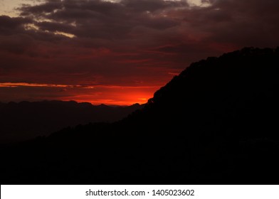 Sunset seen from the Jacu viewpoint in the Caparaó National Park, in the Serra do Caparaó in the state of Minas Gerais in Brazil.