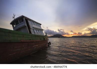 sunset ship