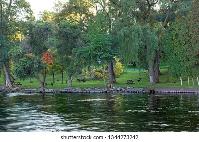 Sunset Shoreline Of Seneca Lake One Of The Finger Lakes Of New York's Wine Region