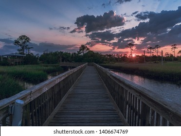 A sunset shot of the beautiful Castaway Island Preserve located in Jacksonville, Florida - Shutterstock ID 1406674769