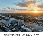 A sunset shot over the intracoastal waterway in Delray Beach Florida. 