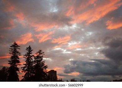 sunset with a silhouette