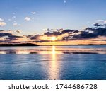 Sunset at Simpele lake. Located in Parikkala, Finland