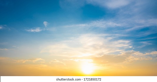Sunset sky for background or sunrise sky and cloud at morning. - Shutterstock ID 1721850172