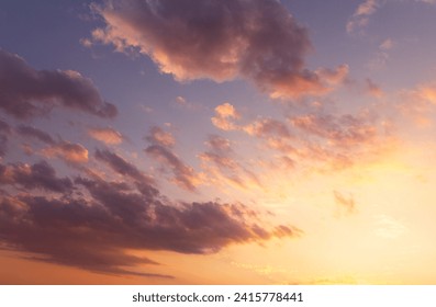 Sunset sky background with tiny clouds, sunrise or sunset sky background