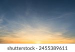 Sunset Sky Backgrounds, Evening sky clouds with Orange sunlight in Summer season, Horizon sky Sunrise