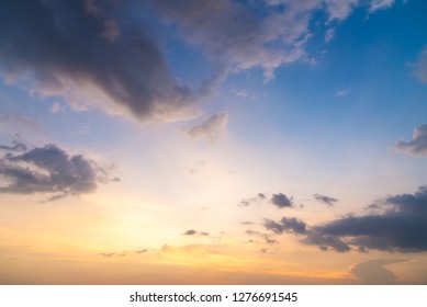 Sunset Sky Clouds Background Stock Photo (edit Now) 1276691545