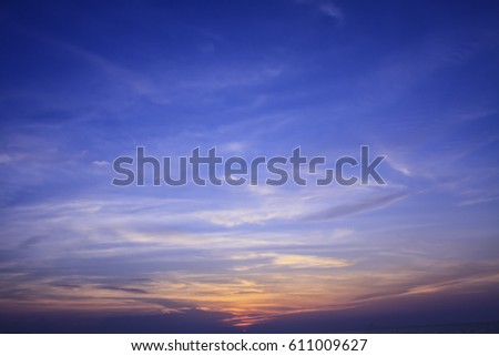 sunset sky clouds, Beautiful sky at twilight times on the sea 