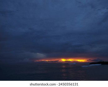 Free Stock Photo of Beautiful sunset over the ocean with dramatic ...