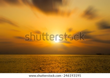 Similar – schöner Sonnenaufgang über dem See mit Pier und Yachten