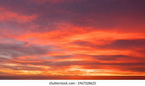 Sunset Sky Full Frame Background. Sky Sunset Twilight Full Frame.