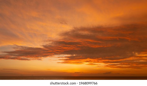 Sunset Sky Full Frame Background. Sky Sunset Twilight Full Frame.