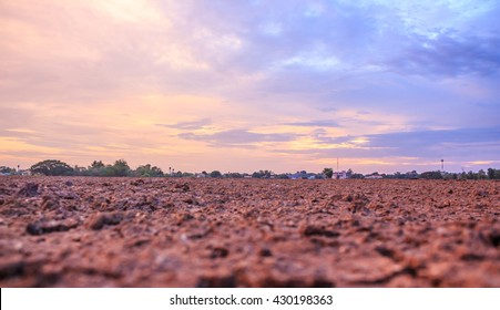 Sunset Sky Ground Cloud Farmland Landscape