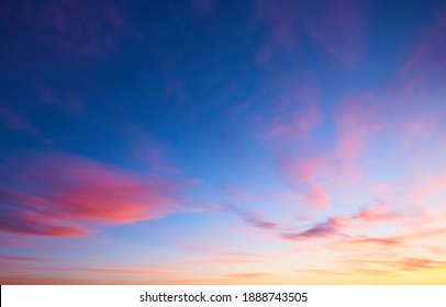 sunset sky with multicolor clouds. Dramatic twilight sky background - Shutterstock ID 1888743505