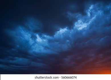 Sunset Sky Ominous Clouds