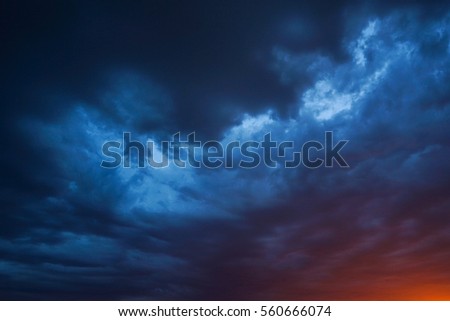 Sunset sky ominous clouds