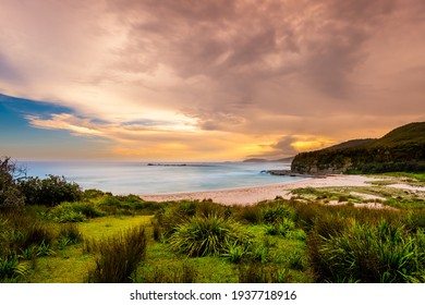 Sunset Sky Over Pretty Beach In Murramarang National Park