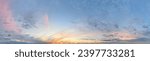 Sunset sky panoramic background. Horizon atmosphere cloudscape skyline with cloud