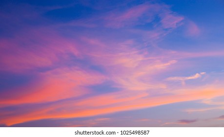 Sunset sky with pink clouds, abstract background - Shutterstock ID 1025498587