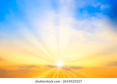 Sunset sky, sun and sunset clouds, sunset background