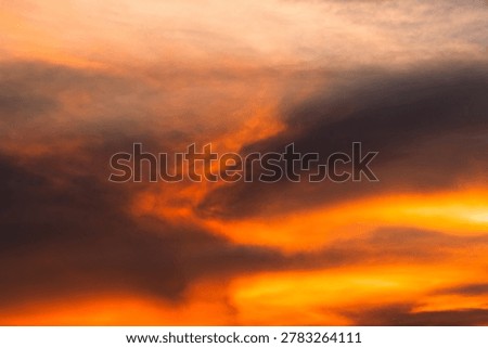 The sunset sky that like a fire
