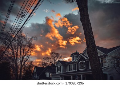 Sunset Sky In Westfield, NJ New Jersey