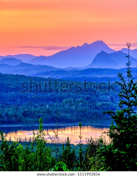 Sunset Sky White Mountains Cabin View Stock Image Download Now