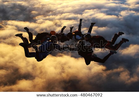 Sunset skydiving