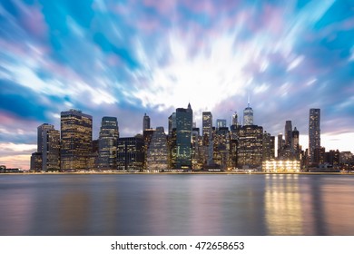 Sunset Skyline of New York 
					