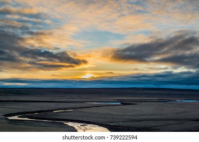 Sunset with small river