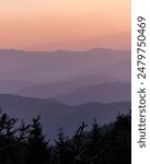 sunset in the smokey mountains national park