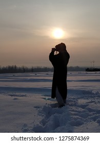 Sunset and the snow