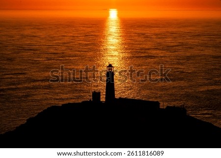 sunset at south stack lighthouse Isle of Anglesey