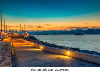 Sunset In St Tropez Port