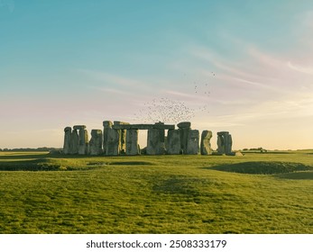 Sunset at Stonehenge, Ancient Monument in England - Powered by Shutterstock