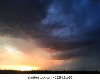 sunset with storm