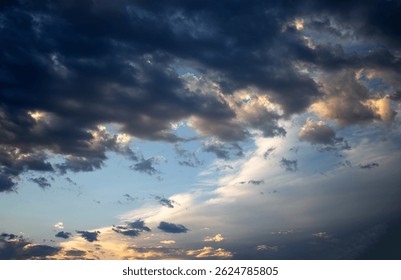 sunset storm clouds in the sky