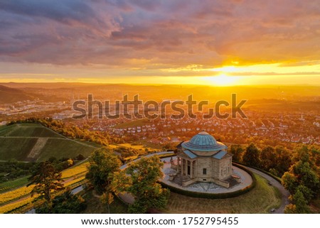 Sunset in Stuttgart and the Neckar valley