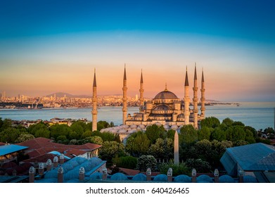 Sunset In Sultanahmet Mosque