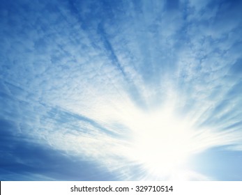 sunset with sun rays