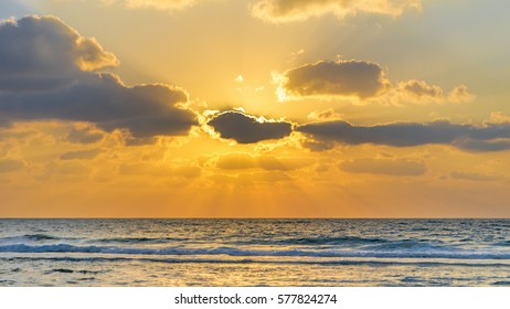Sunset with sun rays