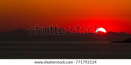 sunset and sunrice in Cyclades