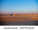 sunset sunrise with beautiful cloud color in the desert sand dune