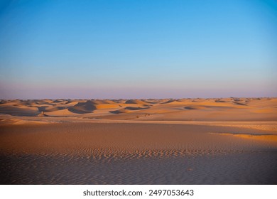 sunset sunrise with beautiful cloud color in the desert sand dune - Powered by Shutterstock