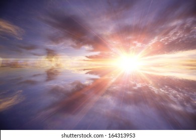 Similar Images, Stock Photos & Vectors of Sunset / sunrise with clouds ...